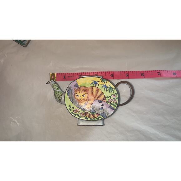 Vintage 1999 Kelvin Chen Copper Miniature Cat Teapot No. 55 - Collectible - Picture 10 of 16
